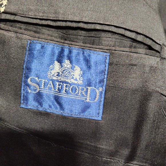 Stafford Blazer Mens 50L Houndstooth Classic Fit Sport Coat‎ Jacket Essential - Picture 5 of 8